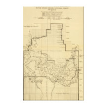 Grand Canyon National ParkPanoramic Map Canvas Prints