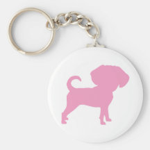 Grand chien principal mignon drôle de Puggle (rose Porte-clef