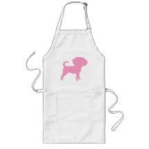 Grand chien principal mignon drôle de Puggle (rose Tabliers