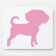 Grand chien principal mignon drôle de Puggle (rose Tapis De Souris
