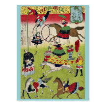 Grand cirque français par Utagawa, Hiroshige Cartes Postales