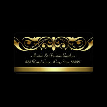 Grand Duchess Black Gold Scroll Address Labels labels