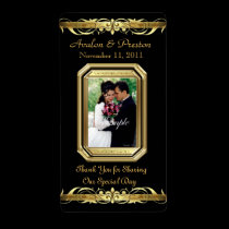 Grand Duchess Black Photo Gold Wine Wedding Label labels