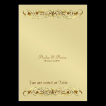 Grand Duchess Gold Metal Scroll Table Placecard business cards