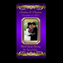 Grand Duchess Purple Photo Gold Wine Wedding Label labels