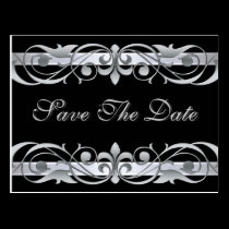 Grand Duchess Silver  Black Save The Date Postcard postcards