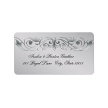 Grand Duchess Silver Metal Scroll Address Labels