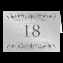 Grand Duchess Silver Metal Scroll Table Card cards