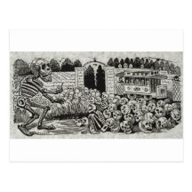 Grand electric skull postcards
