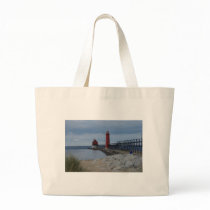 Grand Haven Lighthouses Tote Bags