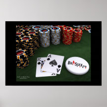 Grand luisant - pelles W \ bouton marchand de BigS Affiches
