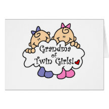 Grand-maman des filles jumelles carte de vœux
