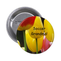 Grand-maman du football ! fleurs de tulipe de ress pin's