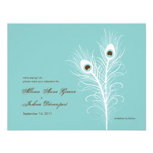 Grand Peacocks Save the Date Invitation