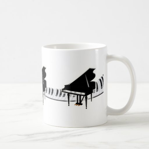 Grand piano and Keyboard Coffee Mugs