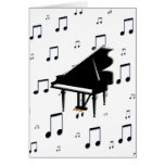 Grand Piano and Music Notes Card