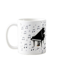 Grand Piano and Music Notes Mugs