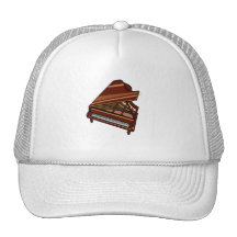 Grand Piano Brown Bird's Eye View Trucker Hats