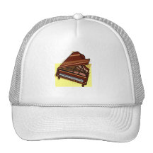 Grand Piano Brown Bird's Eye View Yellow Back Trucker Hats