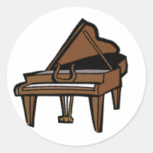 Grand Piano Graphic, Brown Image Sticker