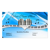 Grand Piano Heart and Keyboard Business Card