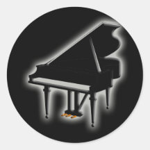 Grand Piano Round Stickers