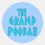 Grand Poobah Blue Font Products Round Sticker