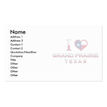 Grand Prairie, Texas Business Card Template