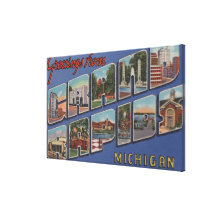 Grand Rapids, Michigan - Large Letter Scenes 2 Canvas Print