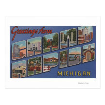 Grand Rapids, Michigan - Large Letter Scenes 2 Postcard