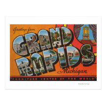 Grand Rapids, Michigan - Large Letter Scenes Post Card