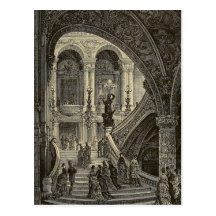 Grand stair case Paris Opera House 1877 Post Card