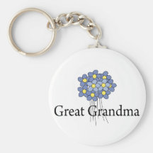 Grand T-shirt de grand-maman de fleur assez bleue Porte-clefs