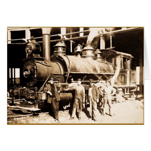 Grand Trunk Railroad Shop & Crew  - Vintage Cards