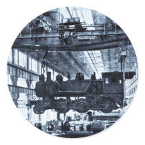 Grand Trunk Railroad Shops circa 1910 - Cyanotype Stickers