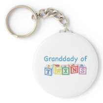 Granddady of Twins Blocks Key Chain