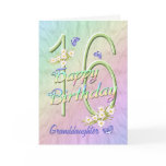 Granddaughter 16th Birthday Butterfly Garden Card