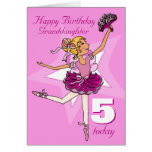 Granddaughter ballerina birthday pink age card