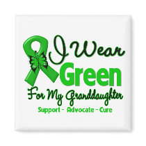 Granddaughter - Green  Awareness Ribbon Fridge Magnet