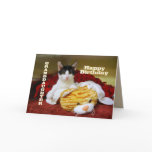 Granddaughter Happy Birthday Kitten with Toy Tiger Card