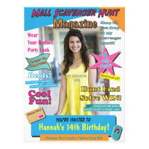Grande couverture de magazine d'anniversaire de ch invitations personnalisées