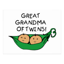 Grande grand-maman de cosse de jumeaux carte postale