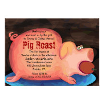 GRANDE invitation PORCINE de partie de Barre-b-Que