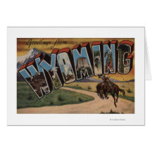 Grande lettre ScenesWyoming du Wyoming (cowboy) Cartes De Vœux
