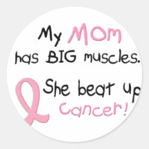 GRANDE maman des MUSCLES 1,1 de cancer du sein Adhésif Rond
