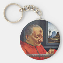 Grandfather And Grandson By Domenico Ghirlandaio Keychain