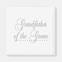 Grandfather of Groom Grey Elegance Fridge Magnet