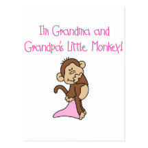 Grandma and Grandpa's Monkey - Pink Postcards