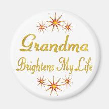 Grandma Brightens My Life Refrigerator Magnets