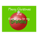 Grandma  Christmas ornament postcard